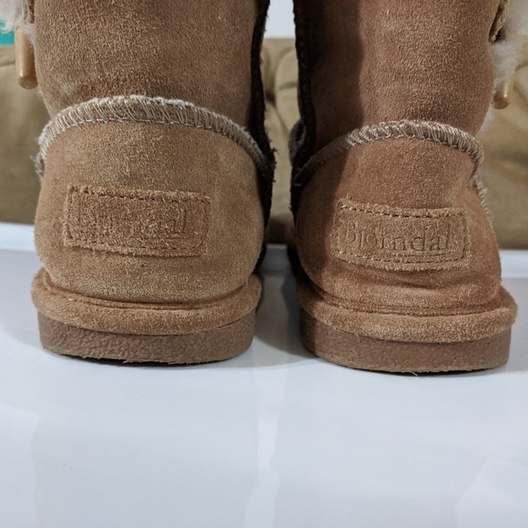 Bjorndal Joey Brown Tan Leather and Wool Sherpa Lined Boots - size 6 - Picture 3 of 7